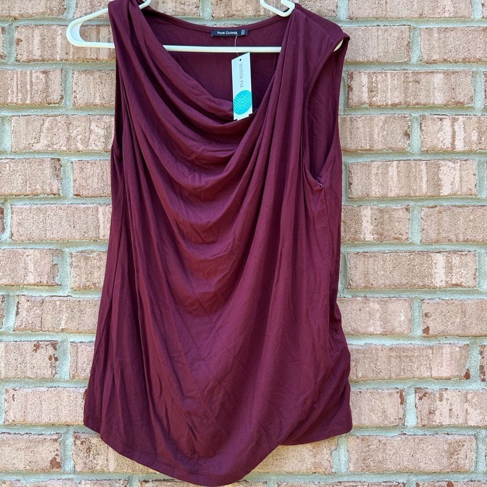Plum Sleeveless Drape Top